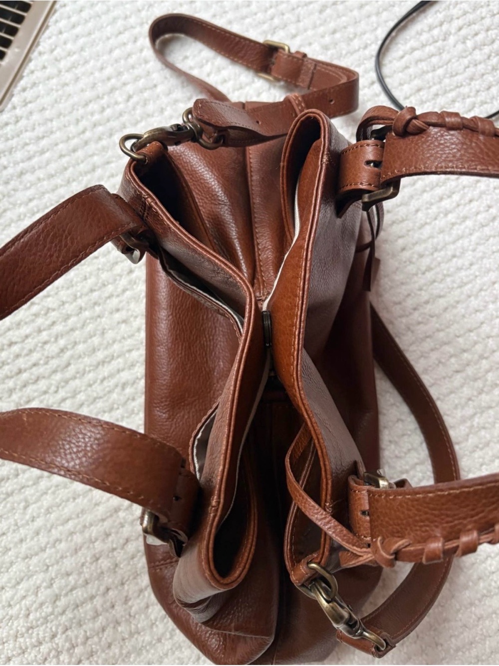 Frye Cognac Brown Leather Shoulder Tote - Picture 7 of 10